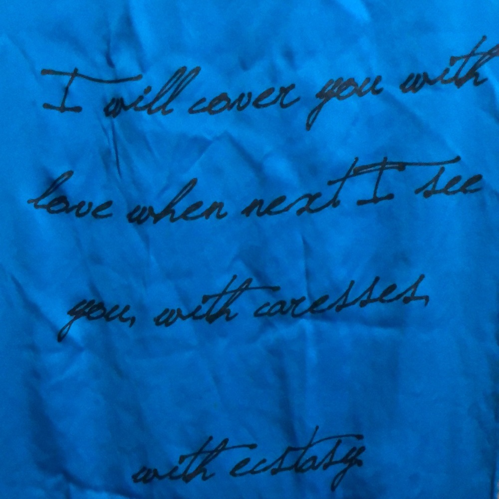 love letter on scarf - silk screened art piece